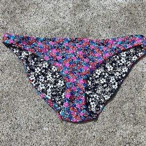 Womens small swim bottoms reversible multicolored black & white cheeky bikini